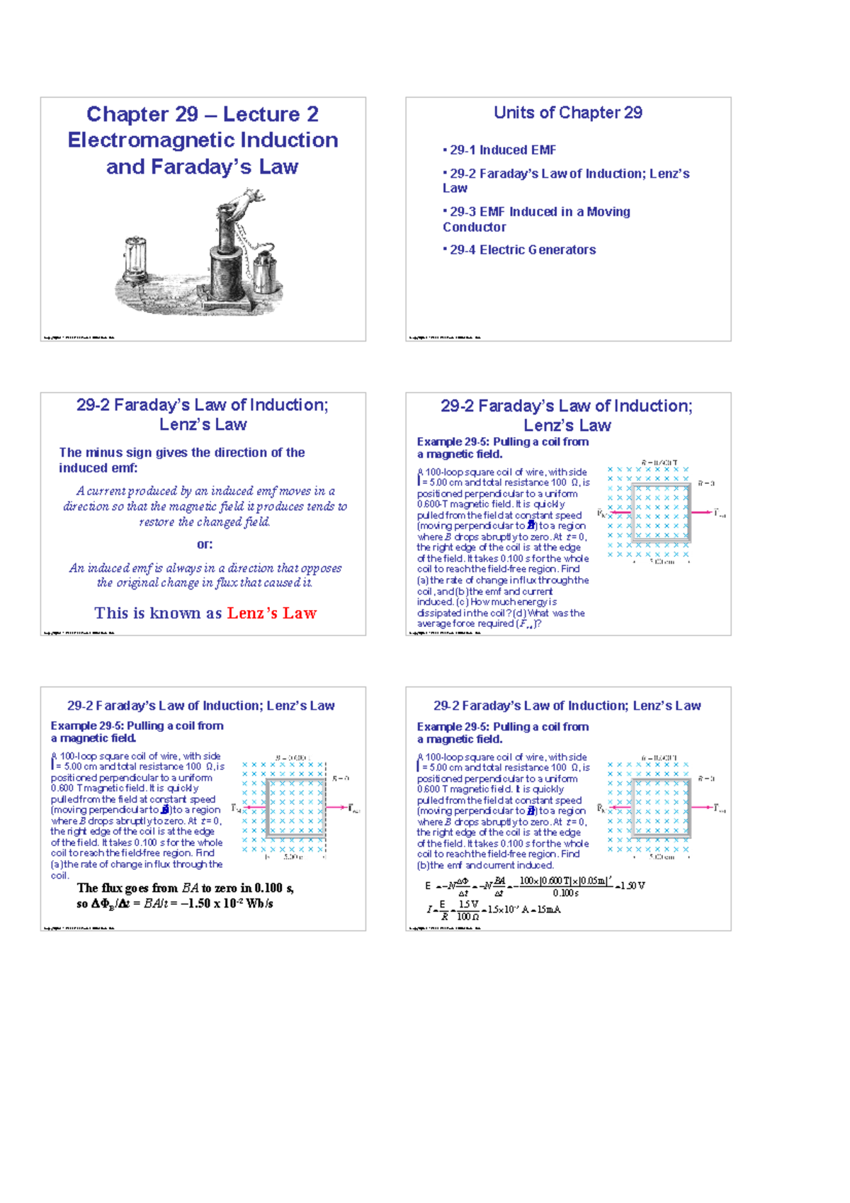 Ch29 Lecture 2 notes - Copyright © 2009 Pearson Education, Inc. Chapter ...