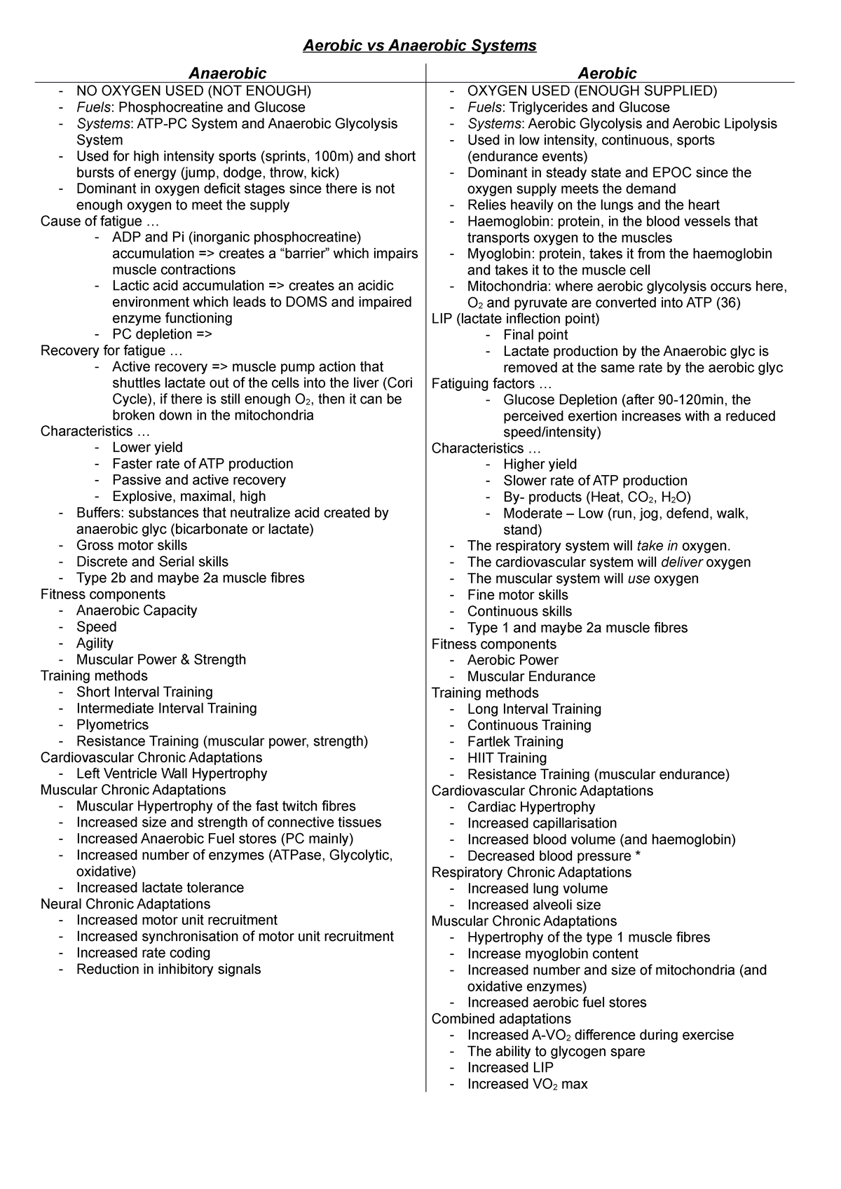 Aerobic vs Anaerobic Poster - Aerobic vs Anaerobic Systems Anaerobic ...