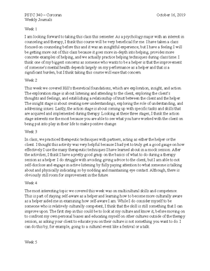 Behavior Modification Project - PSYC 340 – Corcoran December 2, 2019 ...