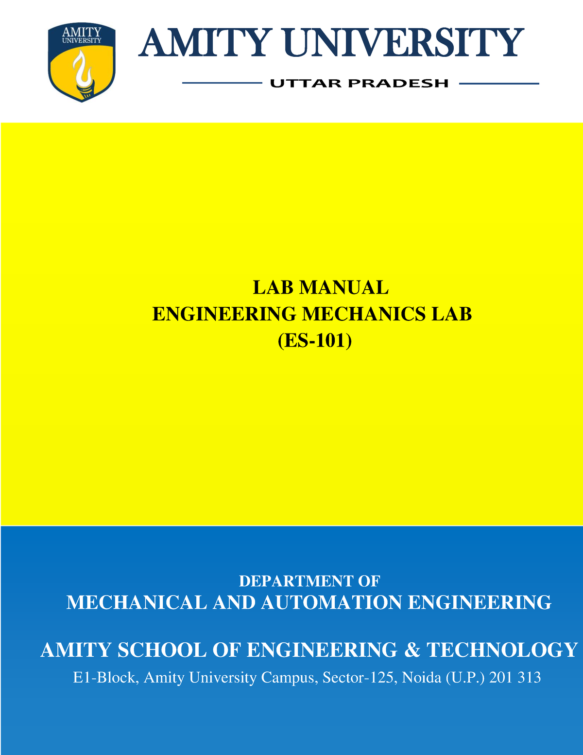 Engineering Mechanics Lab Manual Final - LAB MANUAL ENGINEERING ...