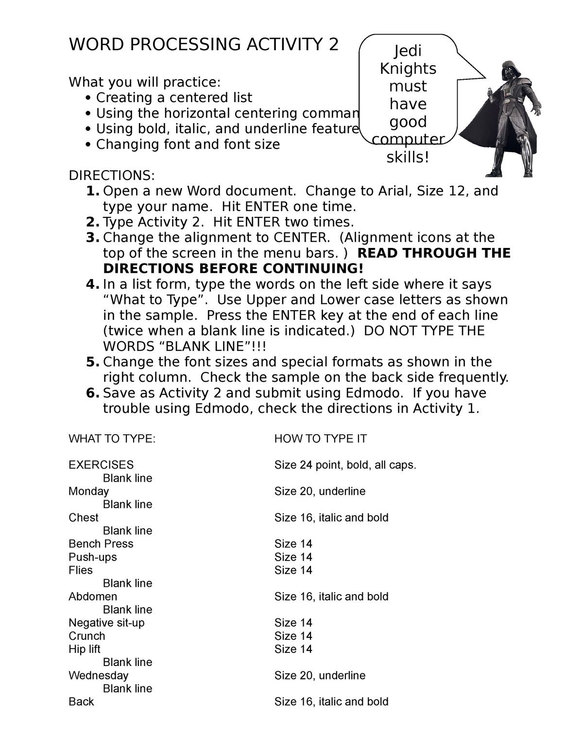 Activity 2 - ddsfd - WORD PROCESSING ACTIVITY 2 What you will practice ...