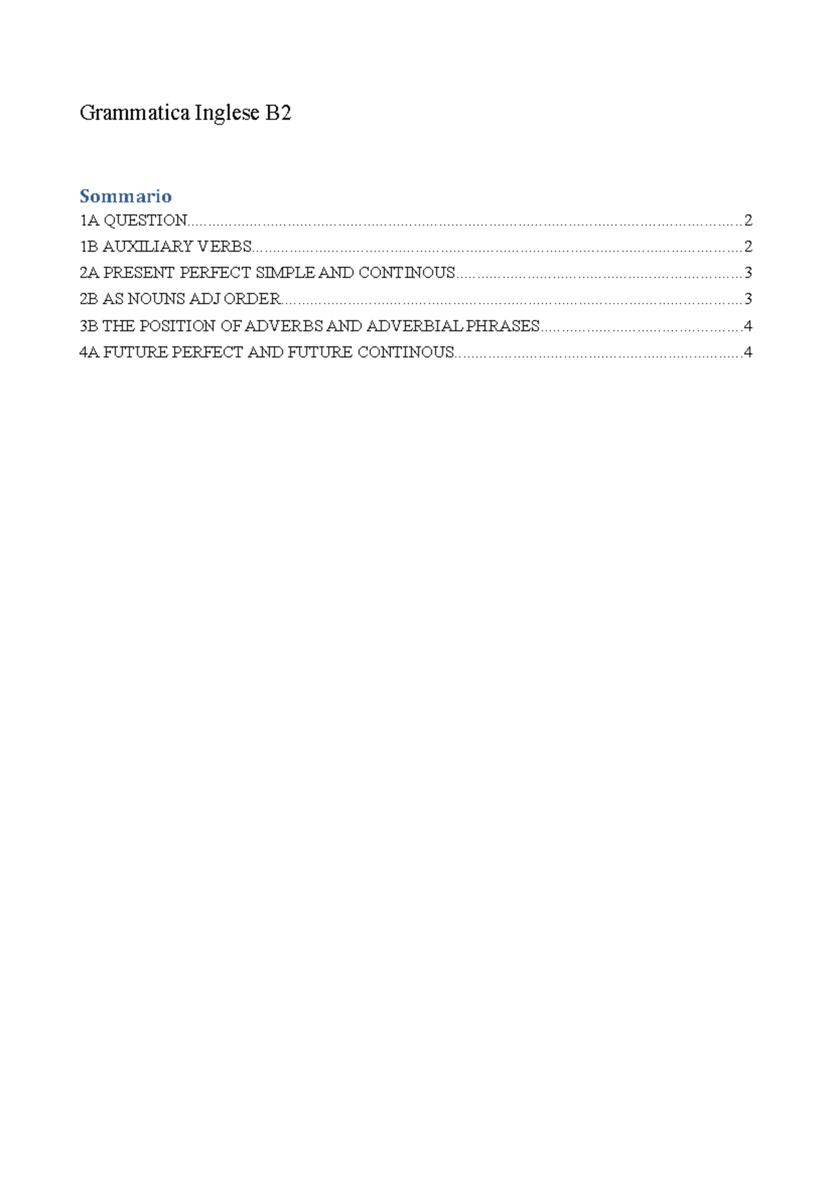 Grammatica Inglese B2 - Sommario Grammatica Inglese B 1A - Studocu