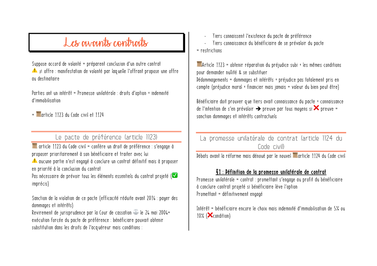 Chap 3 Partie 1 DO - Fiche Du Cours De Droit Des Contrats Donné En L2 ...