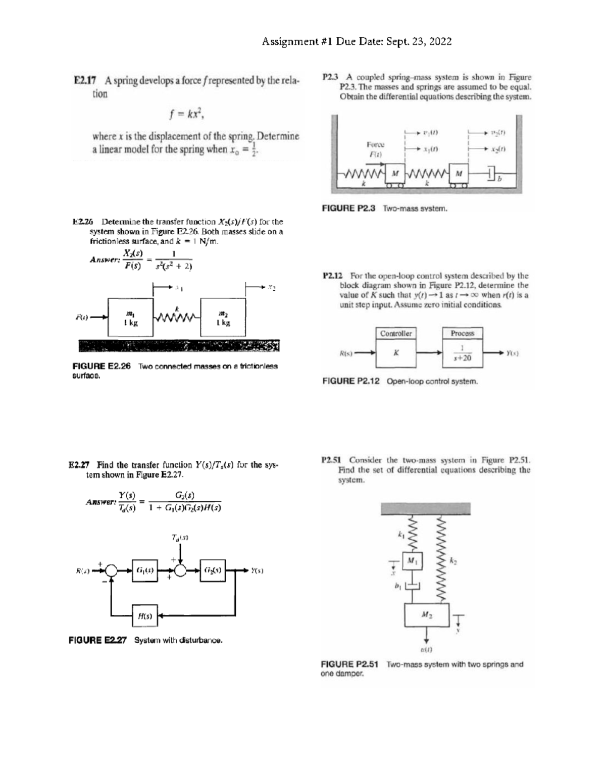 Assignment 1 - Analysis and Design of Control Systems MECH 371 - MECH ...