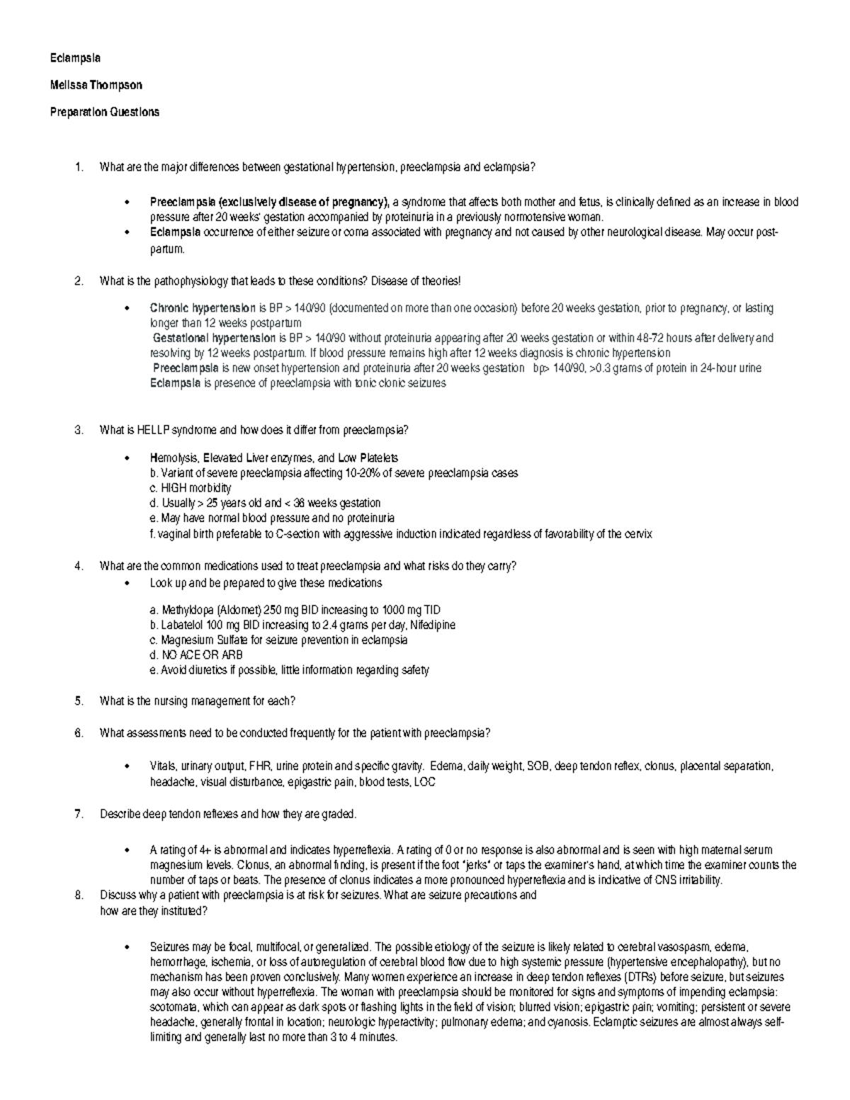 Eclampsia.docx Word Eclampsia Melissa Thompson Preparation