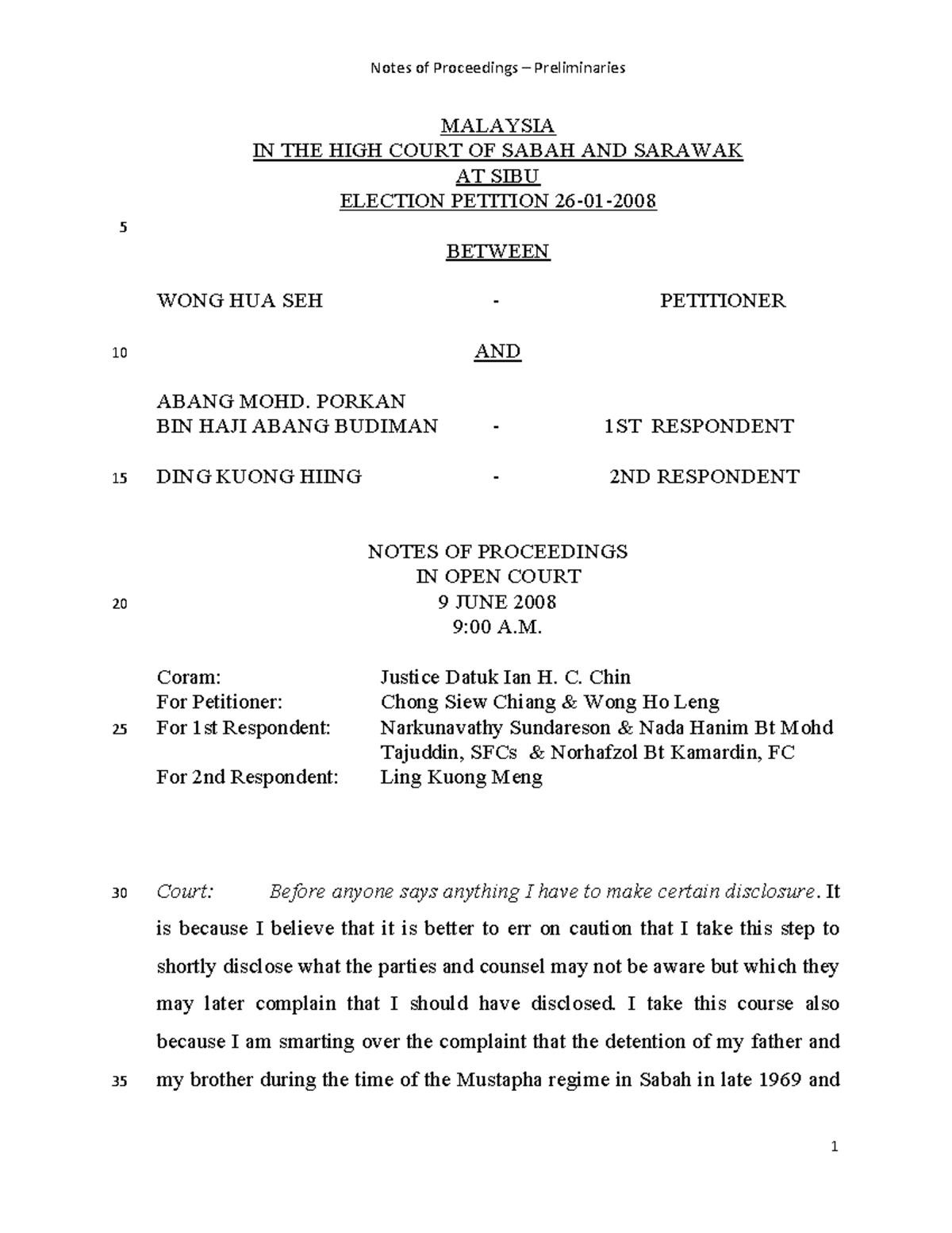 Wong Hua Seh - interesting notes from proceeding - Notes of Proceedings ...