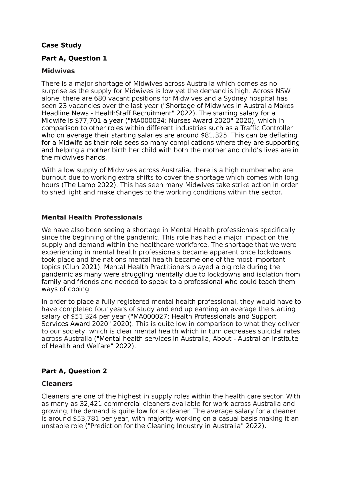 objectives of midwifery case study intrapartum