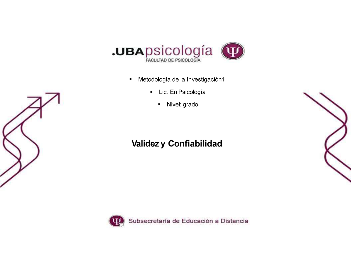 Validez Y Confiabilidad De Las Técnicas Psicometricas - Metodologíade ...