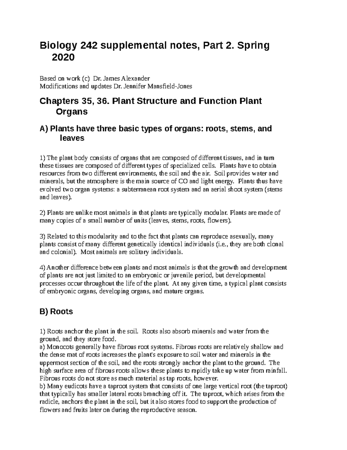242-part2-2020 - Lecture notes Part 2 - Biology 242 supplemental notes ...