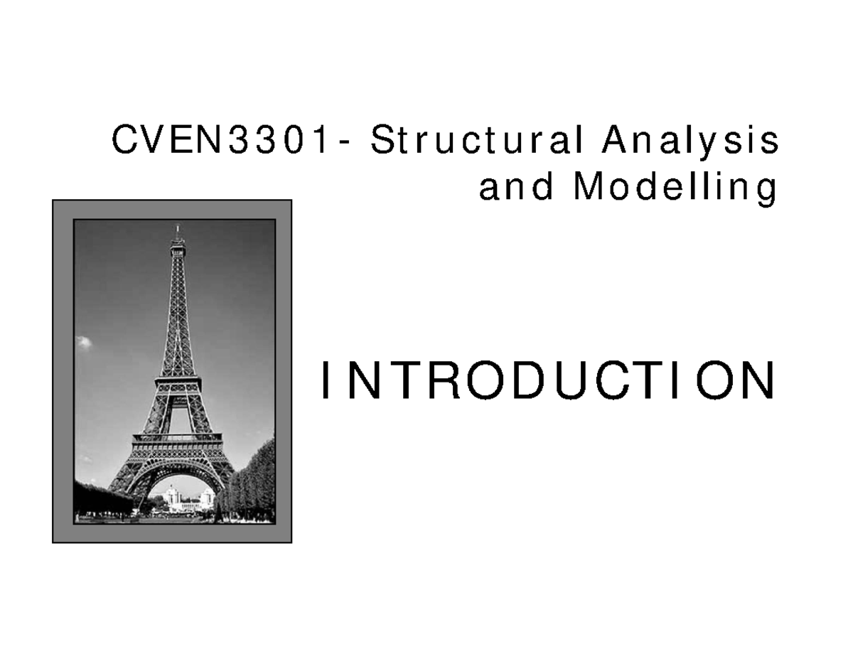 Lecture 1 - Introduction - Structural Analysis And Modelling ...