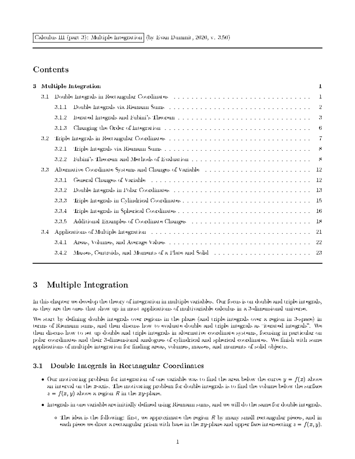 Multiple integration - s ♣ rt t ♣ ♥t r t ♦♥ ② ♥ ♠♠ t - Studocu