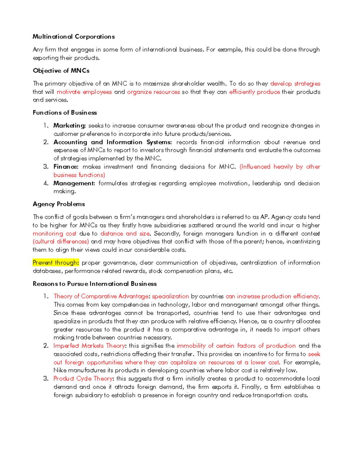 Risk and Return - Multinational Corporations Any firm that engages in ...