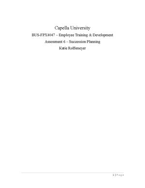 Unit 7 Assignment 1 Developing a Training Evaluation Plan BUS4047 ...