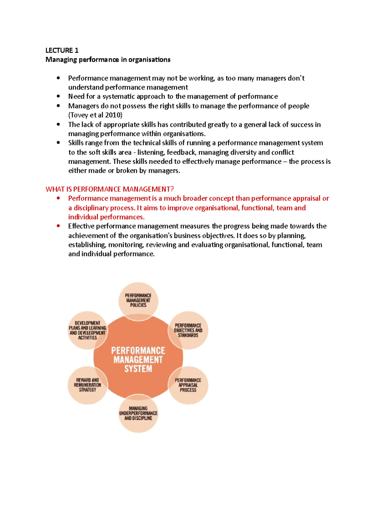 Lecture 1 - LECTURE 1 Managing Performance In Organisations Performance ...