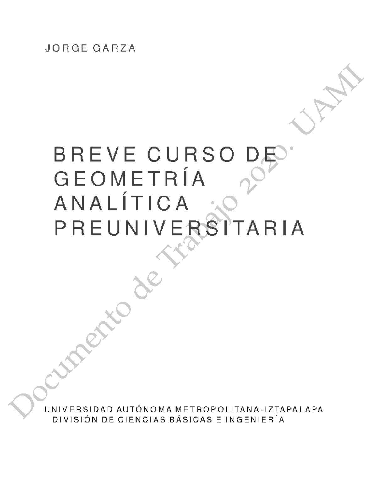 Ã Lgebra Y Geometr Ã A Anal Ã Tica - Documento De Trabajo 2020 . UAMI J ...