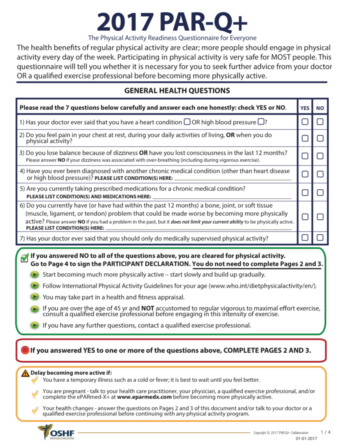 Par Q - pre-exercise testing evaluations - HSCI 425 - Studocu