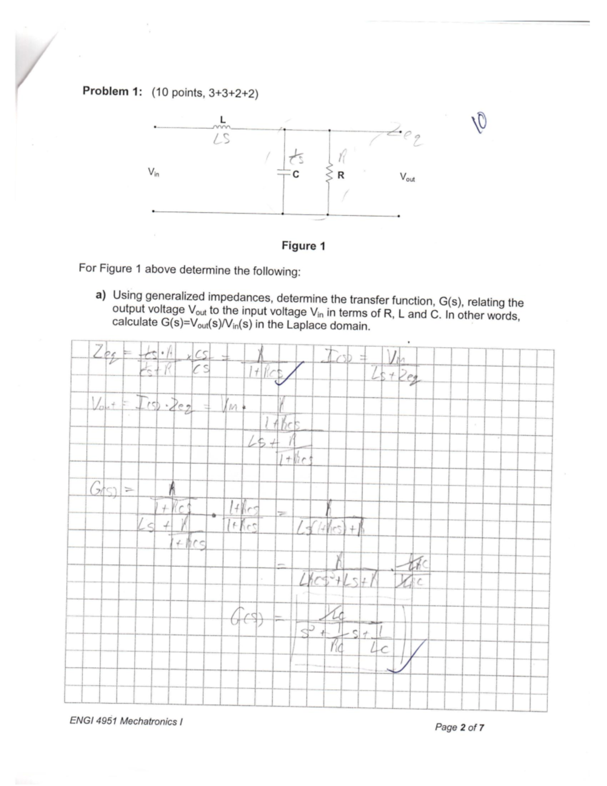 Exam 12 April 2009, Questions And Answers - Midterm Exam - Problem 1 ...