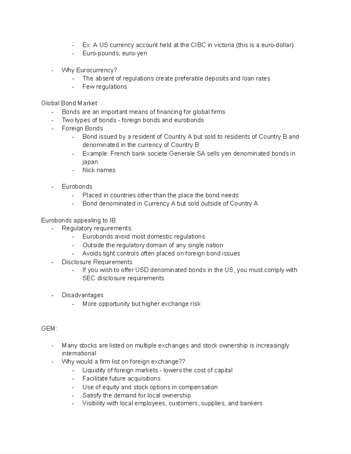 361notes 5 - Prof. Jen Baggs - Ex. A US currency account held at the ...