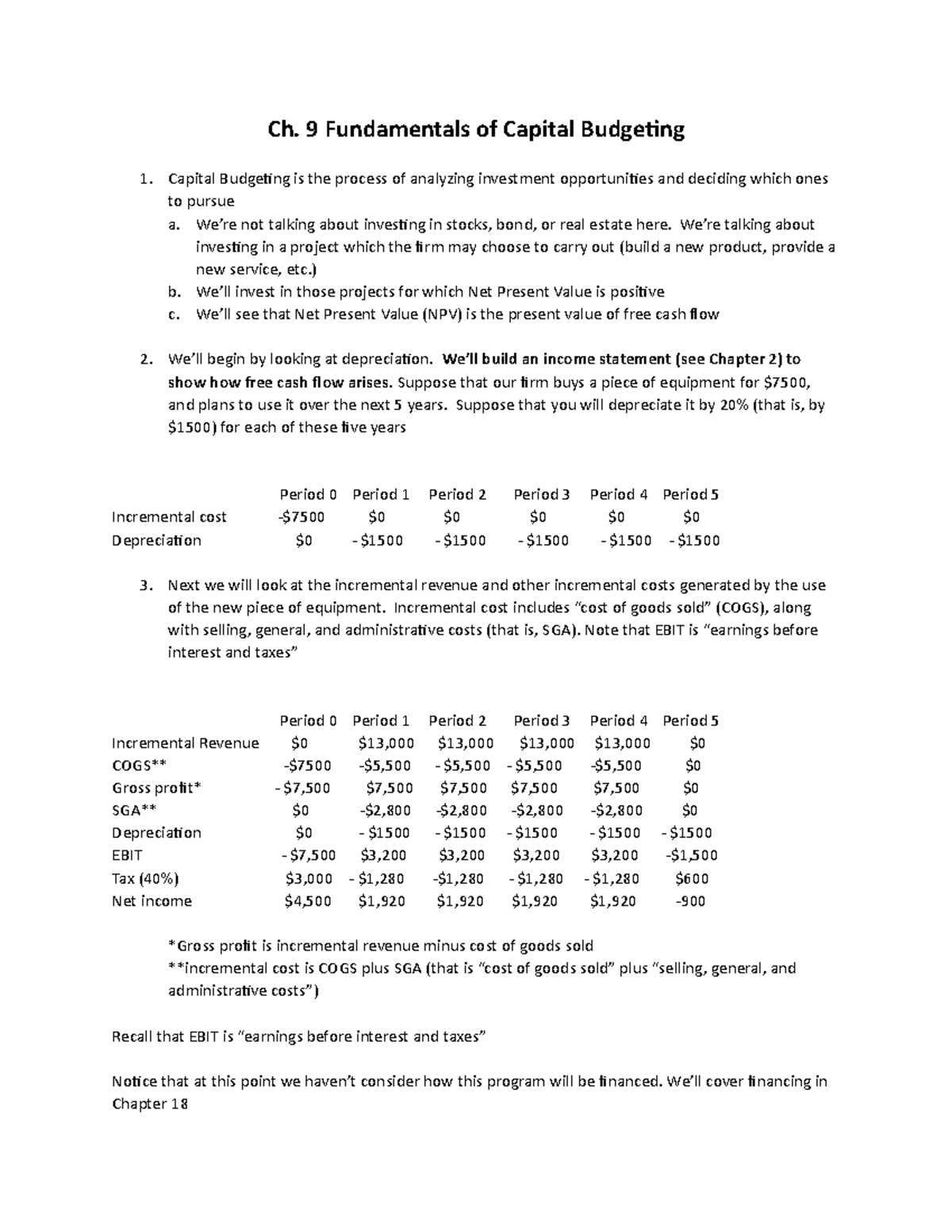Ch 9 Fin 360 Fund of Cap Bud - Ch. 9 Fundamentals of Capital Budgeting ...