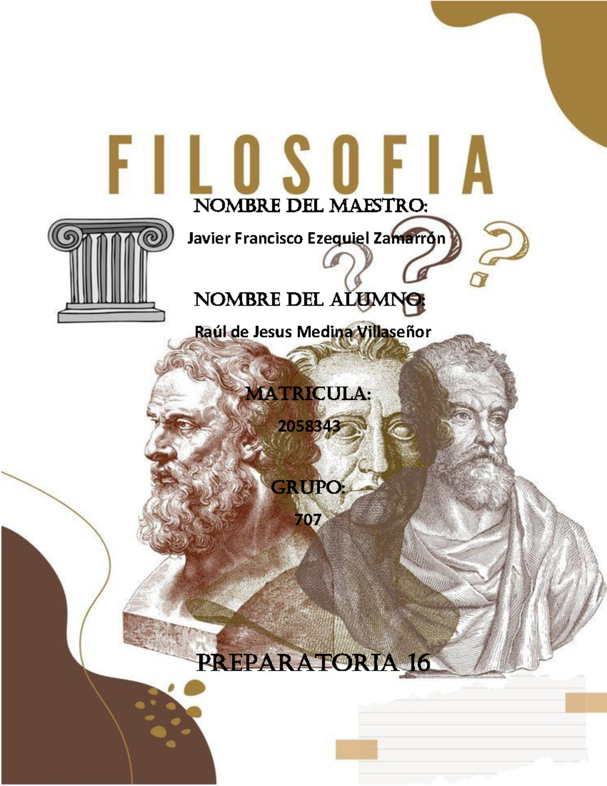 RJMV EV3 Filosofia - los tqm - Nombre del maestro: Javier Francisco ...