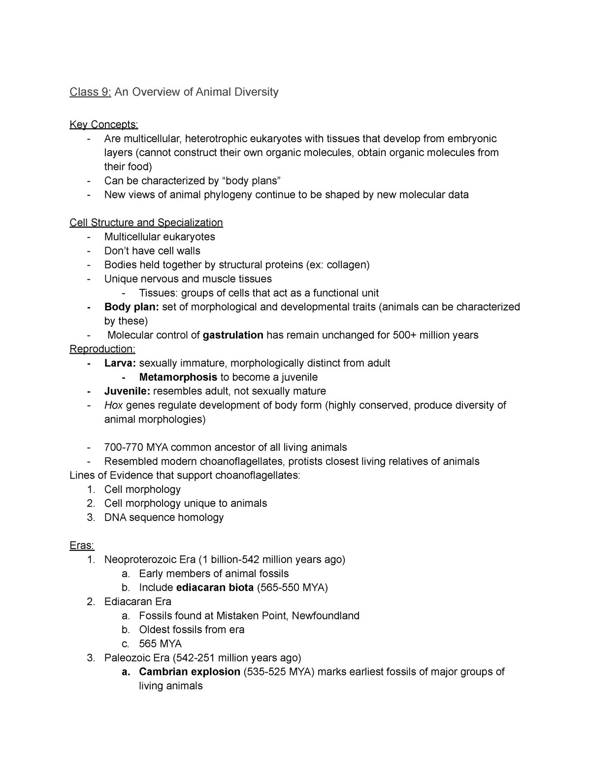 Class 9 An Overview of Animal Diversity - Class 9: An Overview of ...