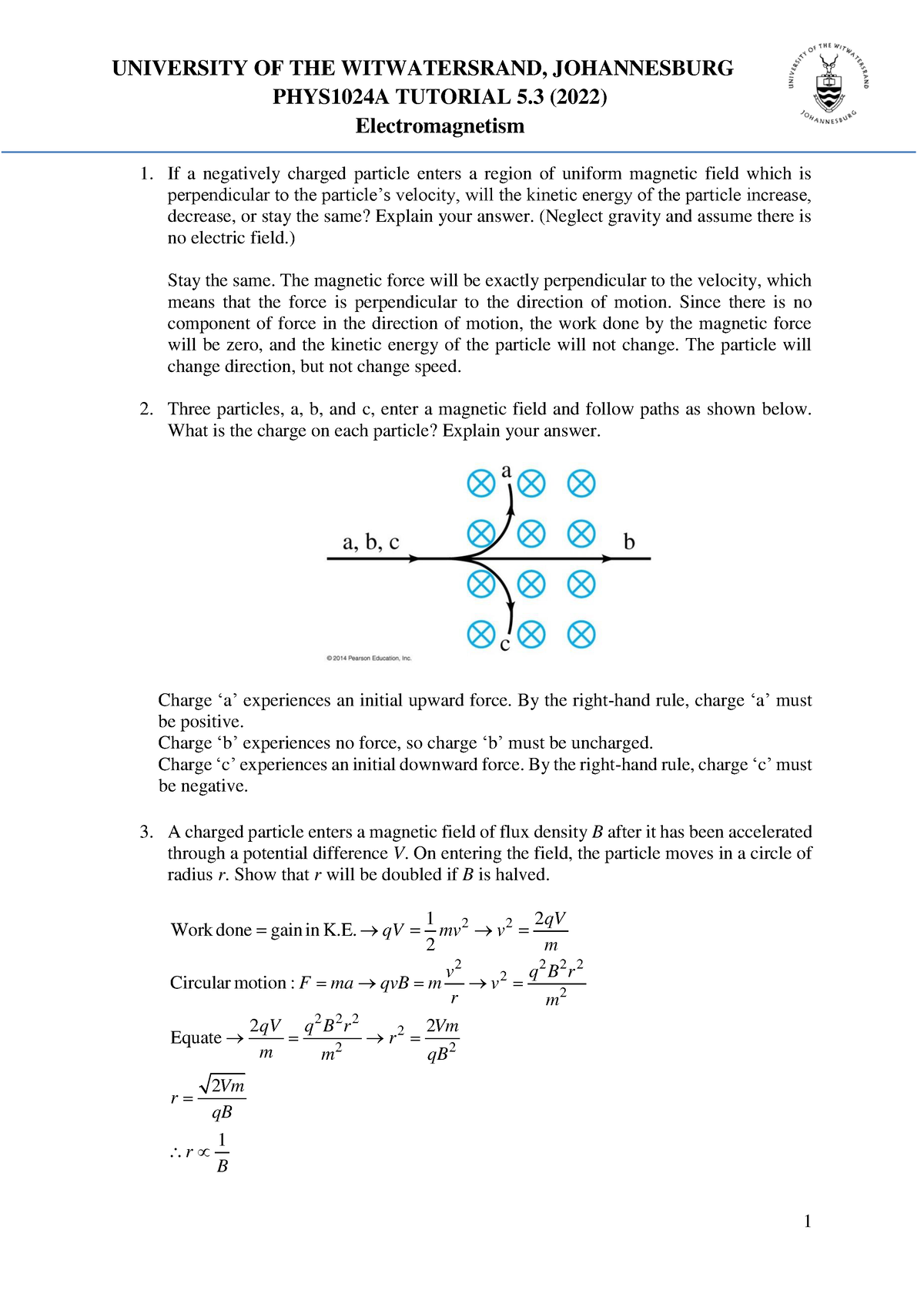 Tutorial 5.3 Electromagnetism 2022 Sols - PHYS1024A TUTORIAL 5 (2022 ...