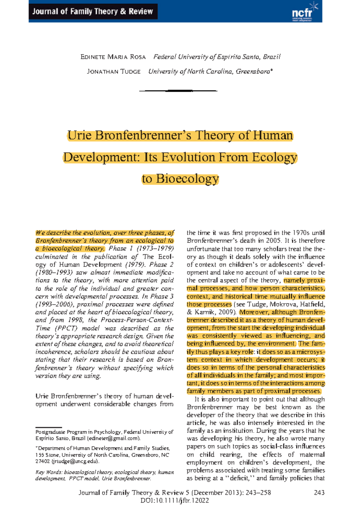 BIO Ecological Model OF Human Development copy - EDINETE MARIA ROSA ...