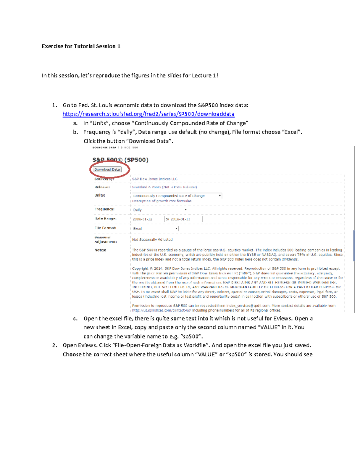 Tutorial No. 1 (21) - Exercise for Tutorial Session 1 In this session ...