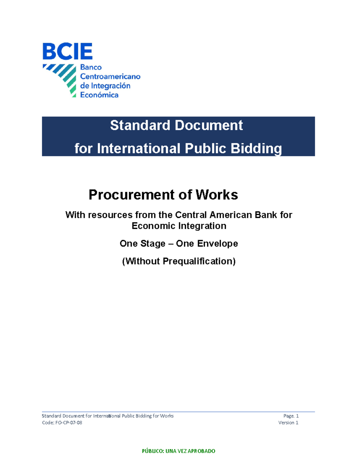 Standard Document For International Public Bidding For Works - Standard ...