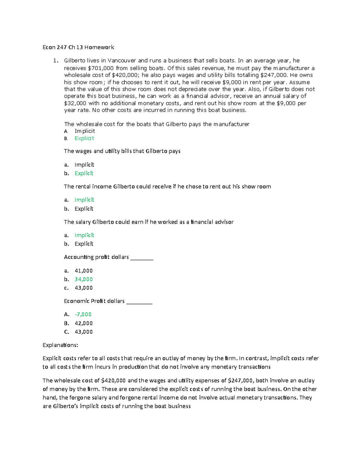 Econ 247 Ch 13 Homework - notes - Econ 247 Ch 13 Homework Gilberto ...