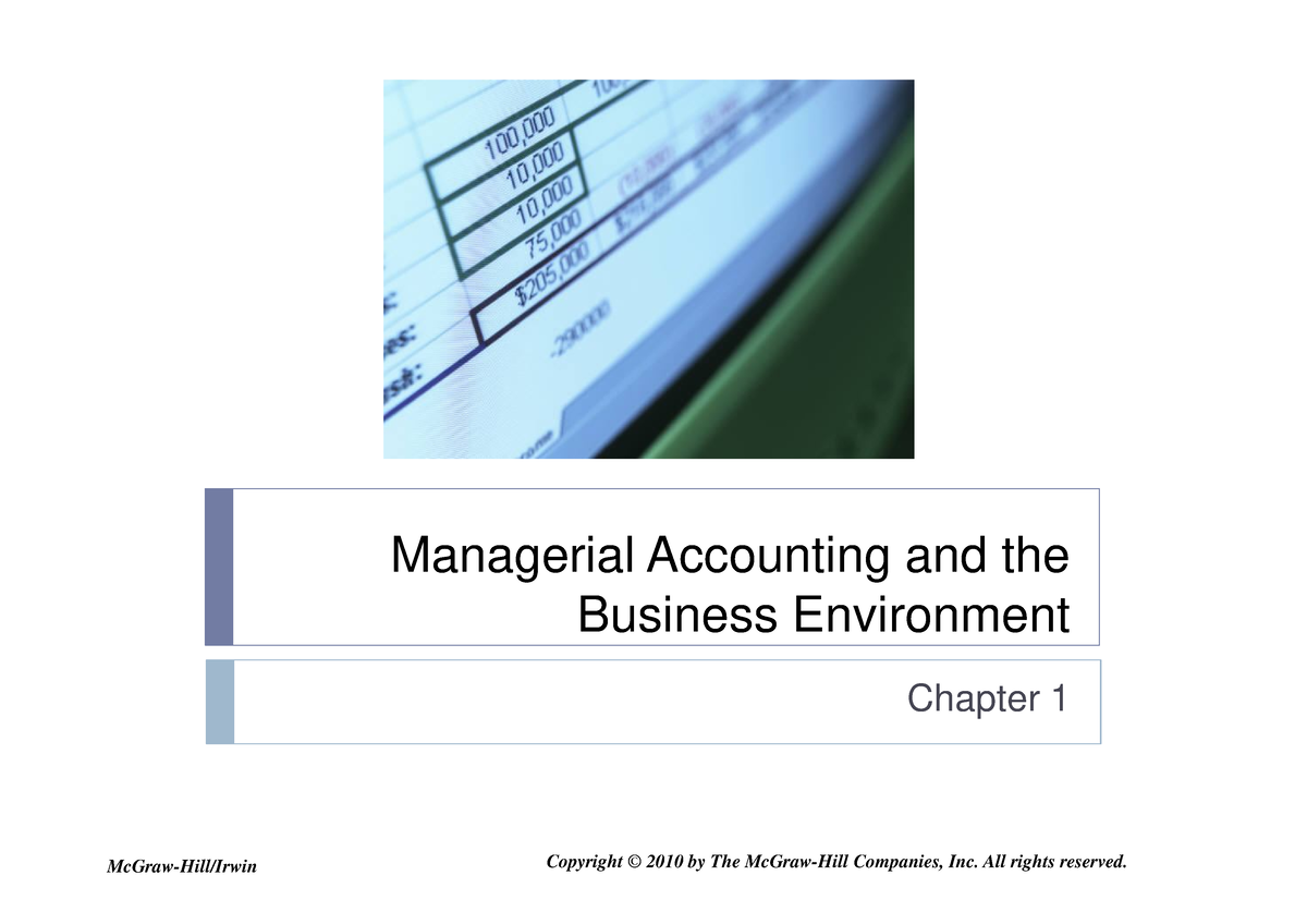 1 Managerial Accounting And The Business Environment Compatibility Mode ...