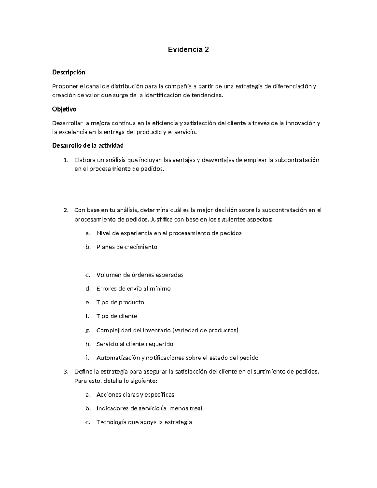 Semana 4 Canales de distribución - Evidencia 2 Descripción Proponer el ...