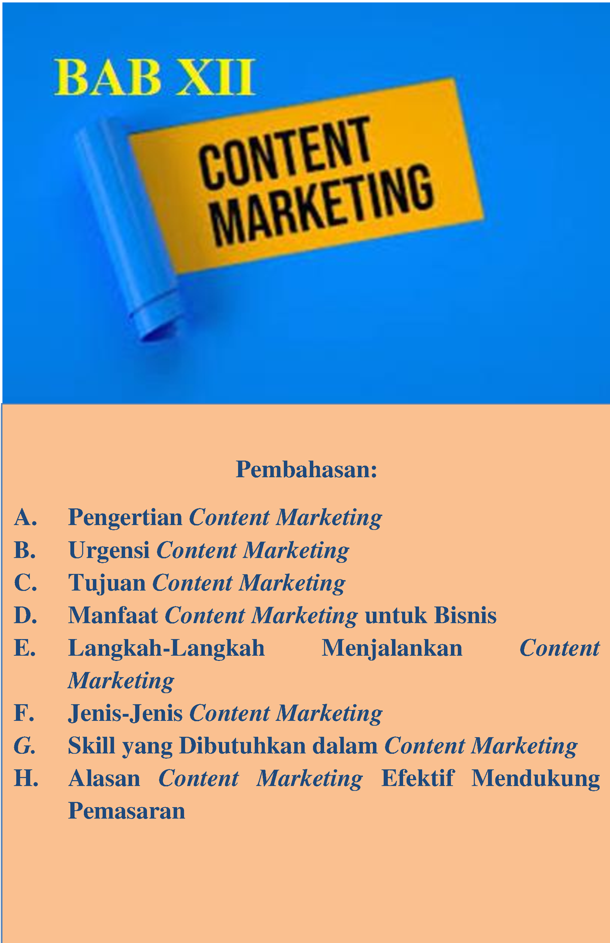 BAB XII-Content Marketing - Pembahasan: A. Pengertian Content Marketing ...