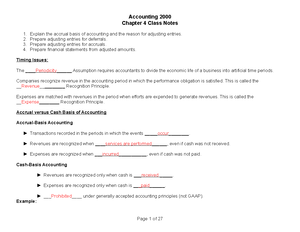 ACCT 2000 —Chapter 18 doc - Chapter 18 Class Notes Explain Variable ...