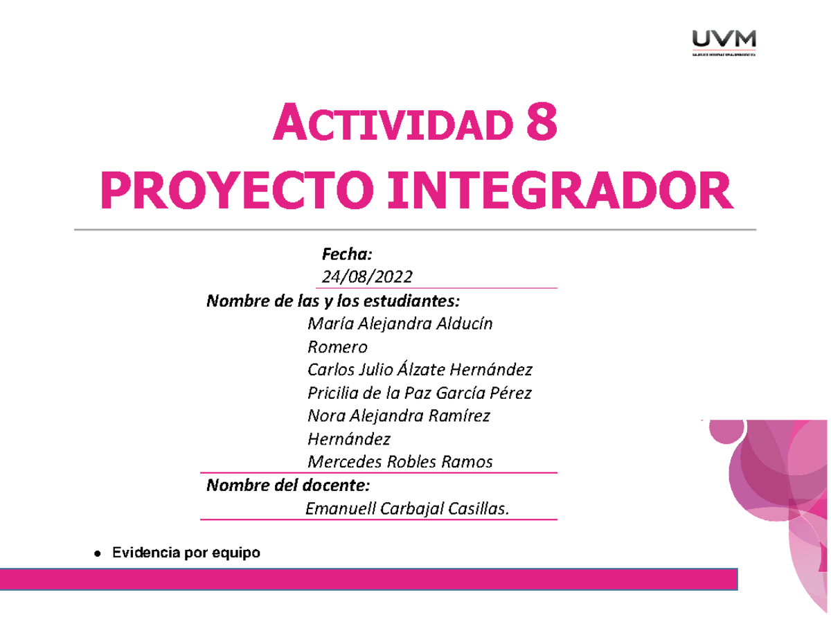 EQ1 A8 - ACTIVIDAD 8 EMPATIA PARA REOLVER - ACTIVIDAD 8 PROYECTO ...