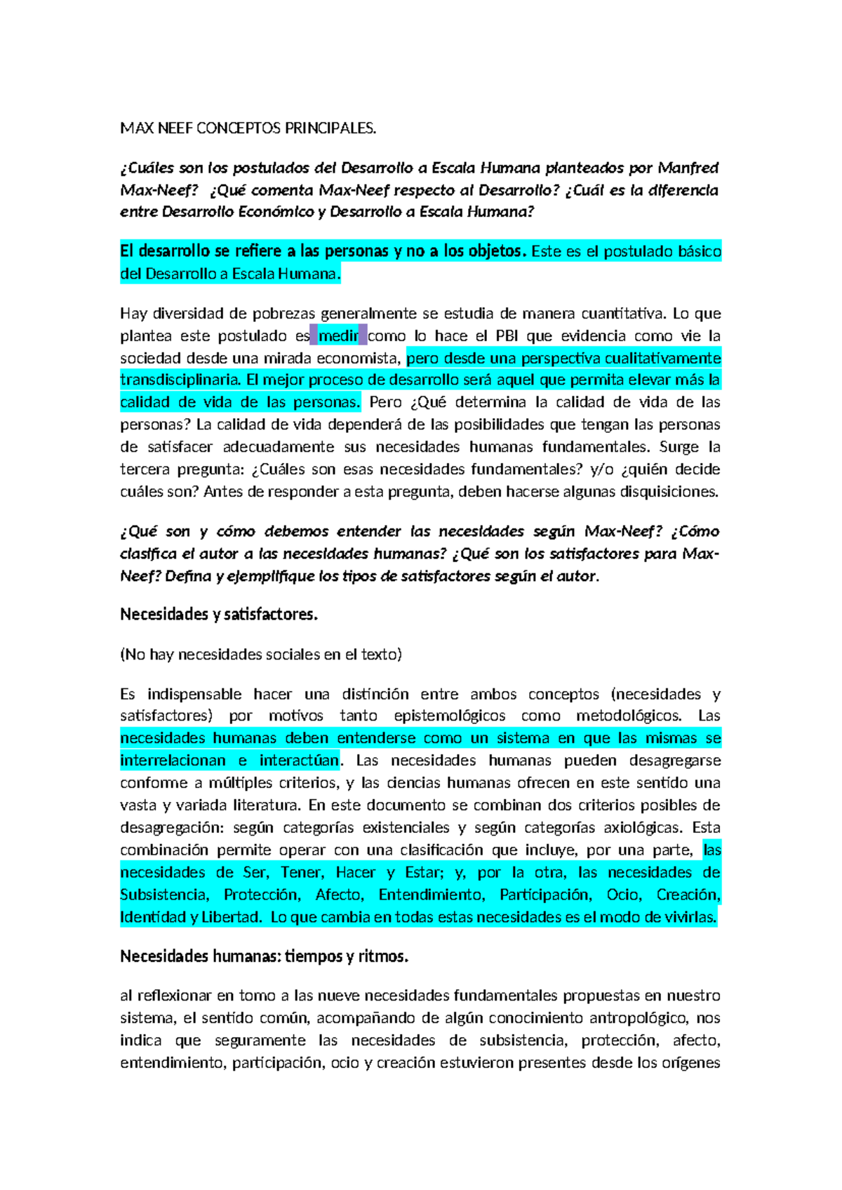 MAX NEEF - MAX NEEF - MAX NEEF CONCEPTOS PRINCIPALES. ¿Cuáles son los ...