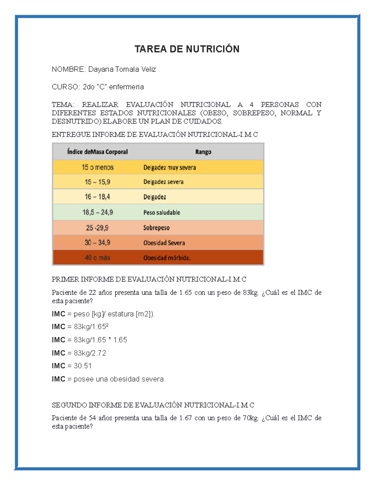 Tarea DE Nutrición 2 - Apuntes 1 - TAREA DE NUTRICIÓN NOMBRE: Dayana Tomala  Veliz CURSO: 2do “C” - Studocu