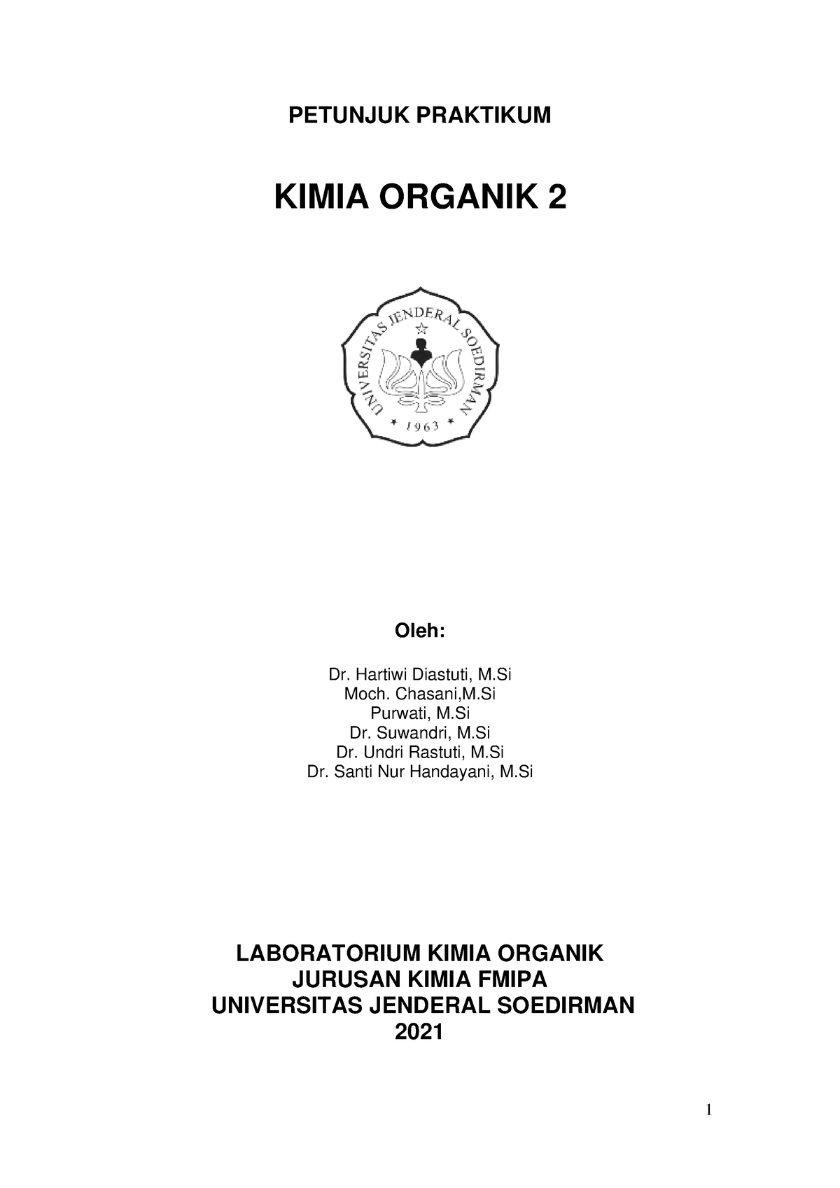 Modul PRAKTIKUM KIMIA ORGANIK Ii - PETUNJUK PRAKTIKUM KIMIA ORGANIK 2 ...