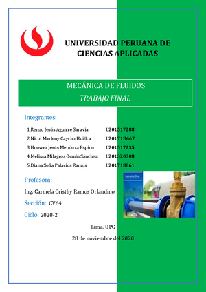 Informe Laboratorio 1 - Mecánica De Fluidos - Grupo 3 - AÑO DE LA ...