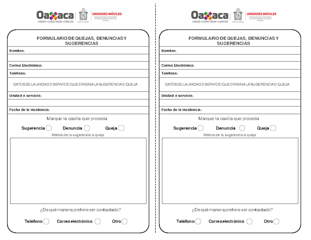 FT8 Formato Quejas Denuncias y Sugerencias - FORMULARIO DE QUEJAS ...