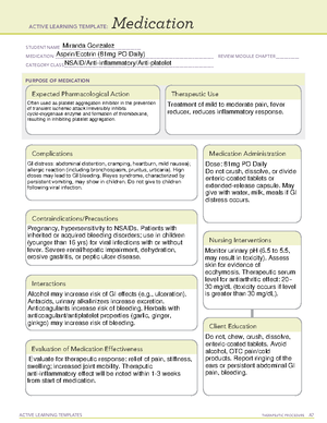 Omeprazole (Prilosec) Drug Card - ACTIVE LEARNING TEMPLATE: Medication ...