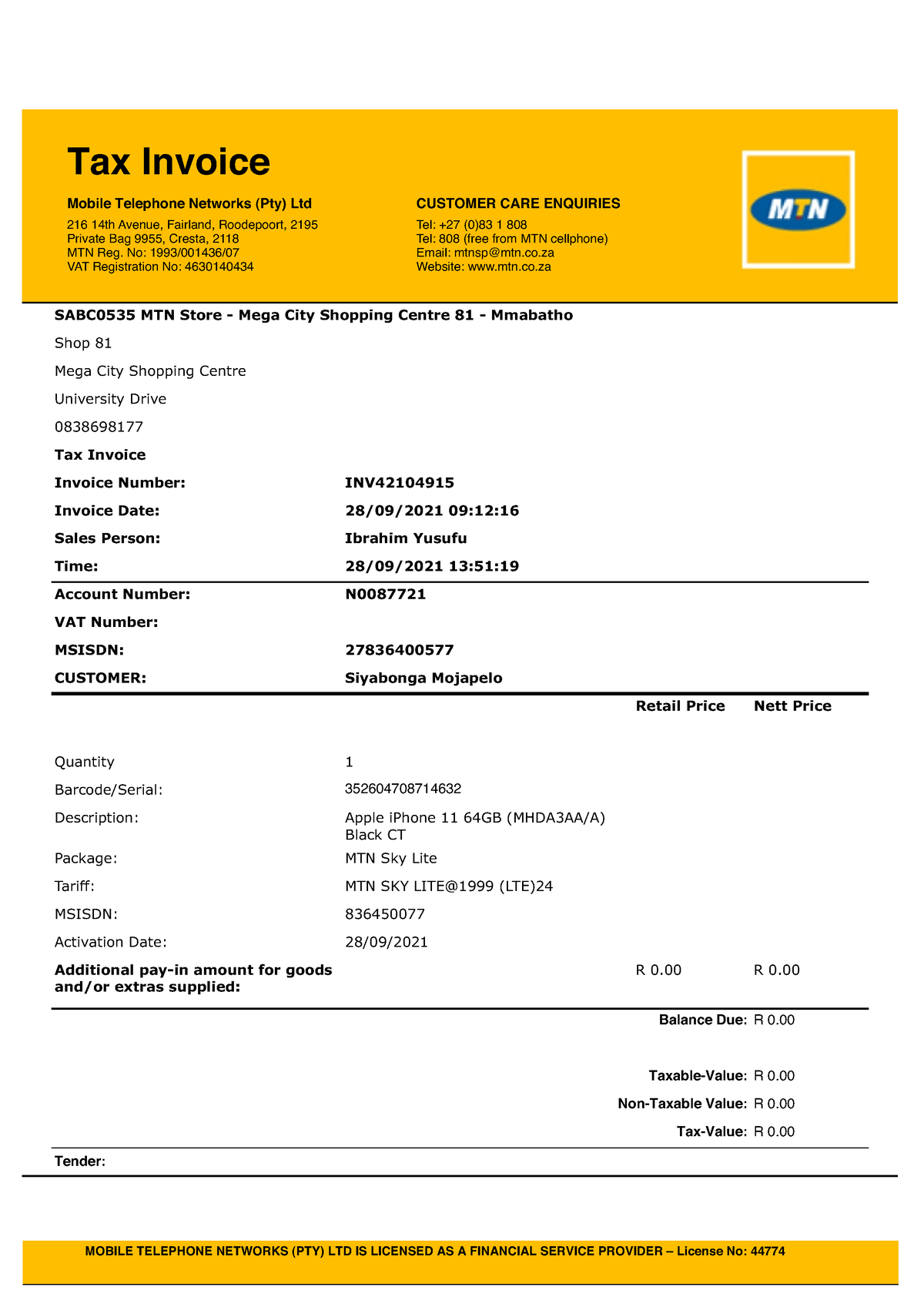 11-mtn-cg-chenai-recent-mtn-tax-invoice-mobile-telephone-networks