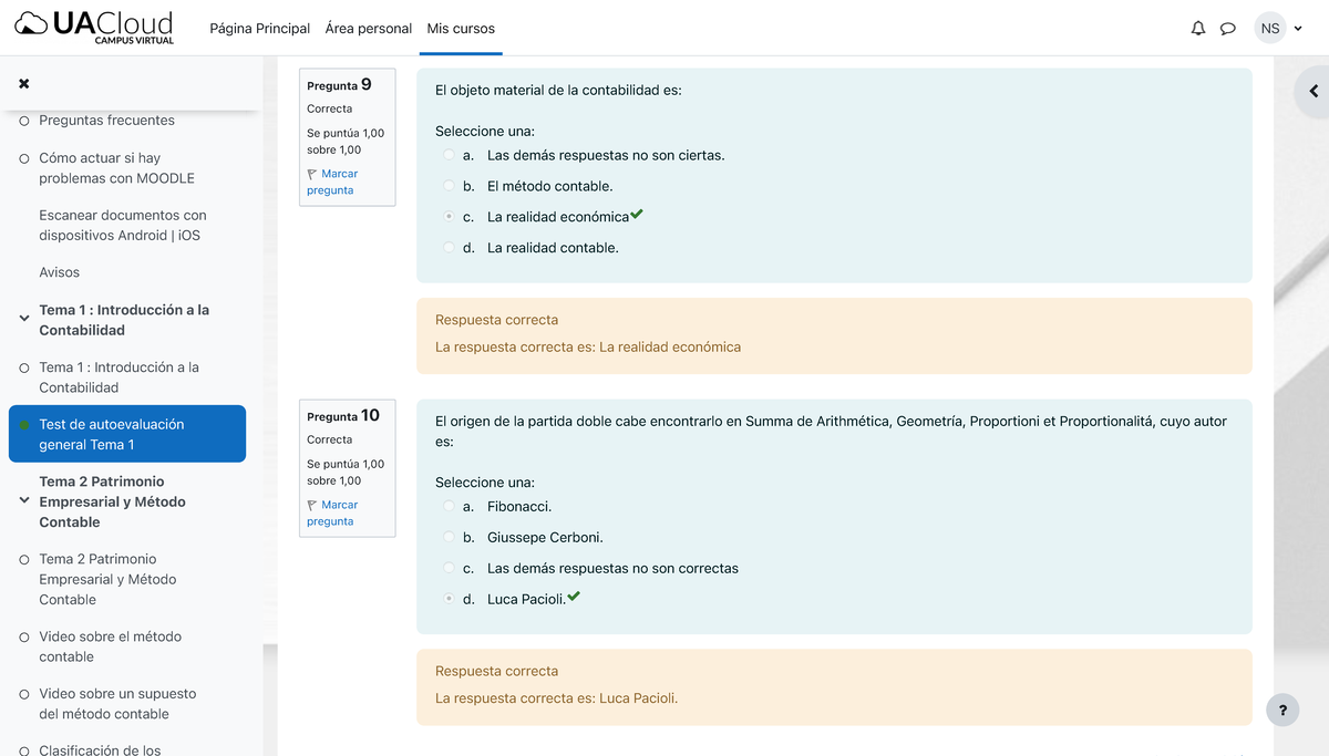 Test Tema 1 Test Del Tema 1 Contabilidad Financiera Preguntas
