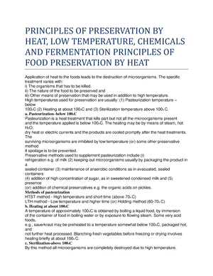 Principles of heat preservation