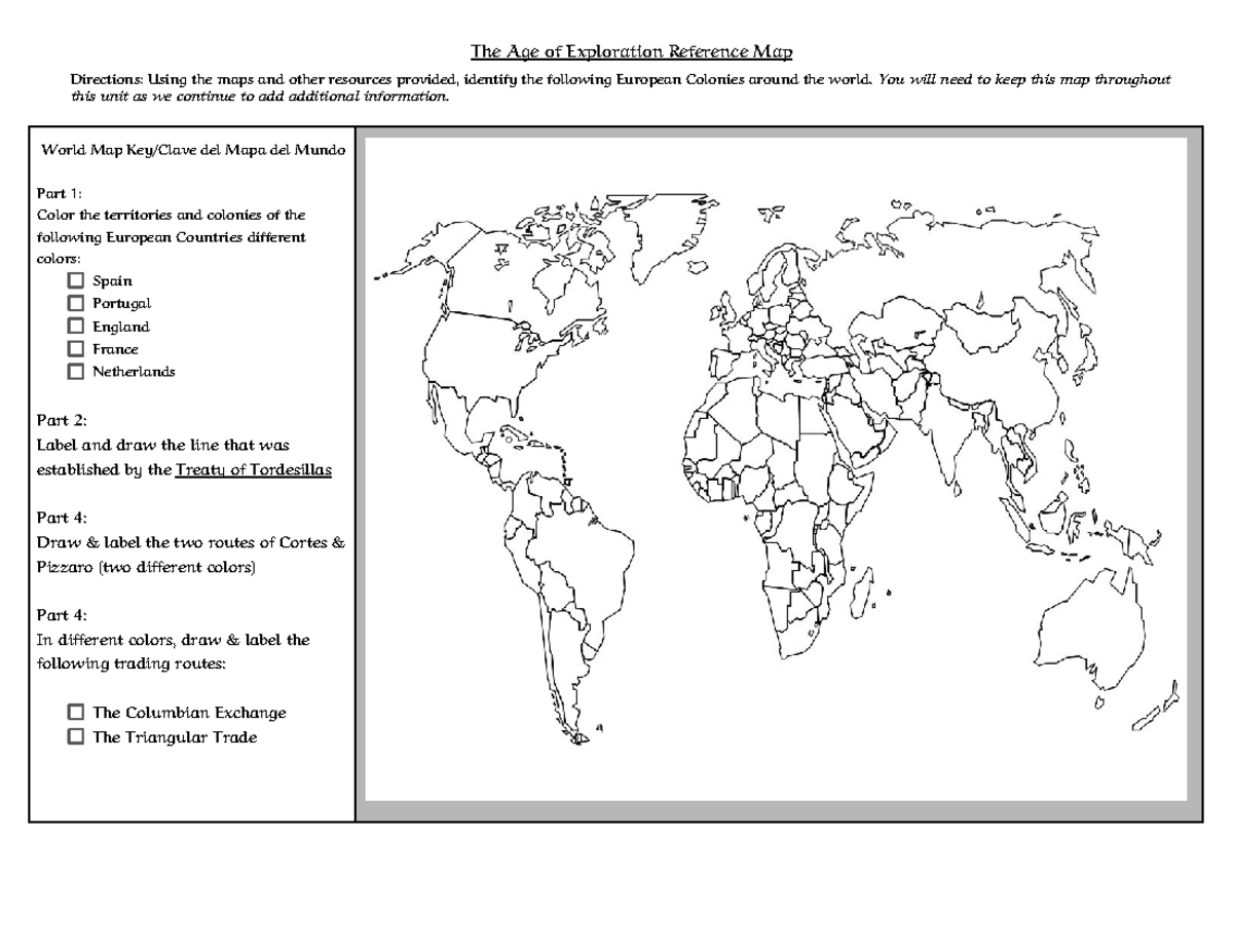 Age Of Exploration Maps Activity - TheAgeofExplorationReferenceMap ...