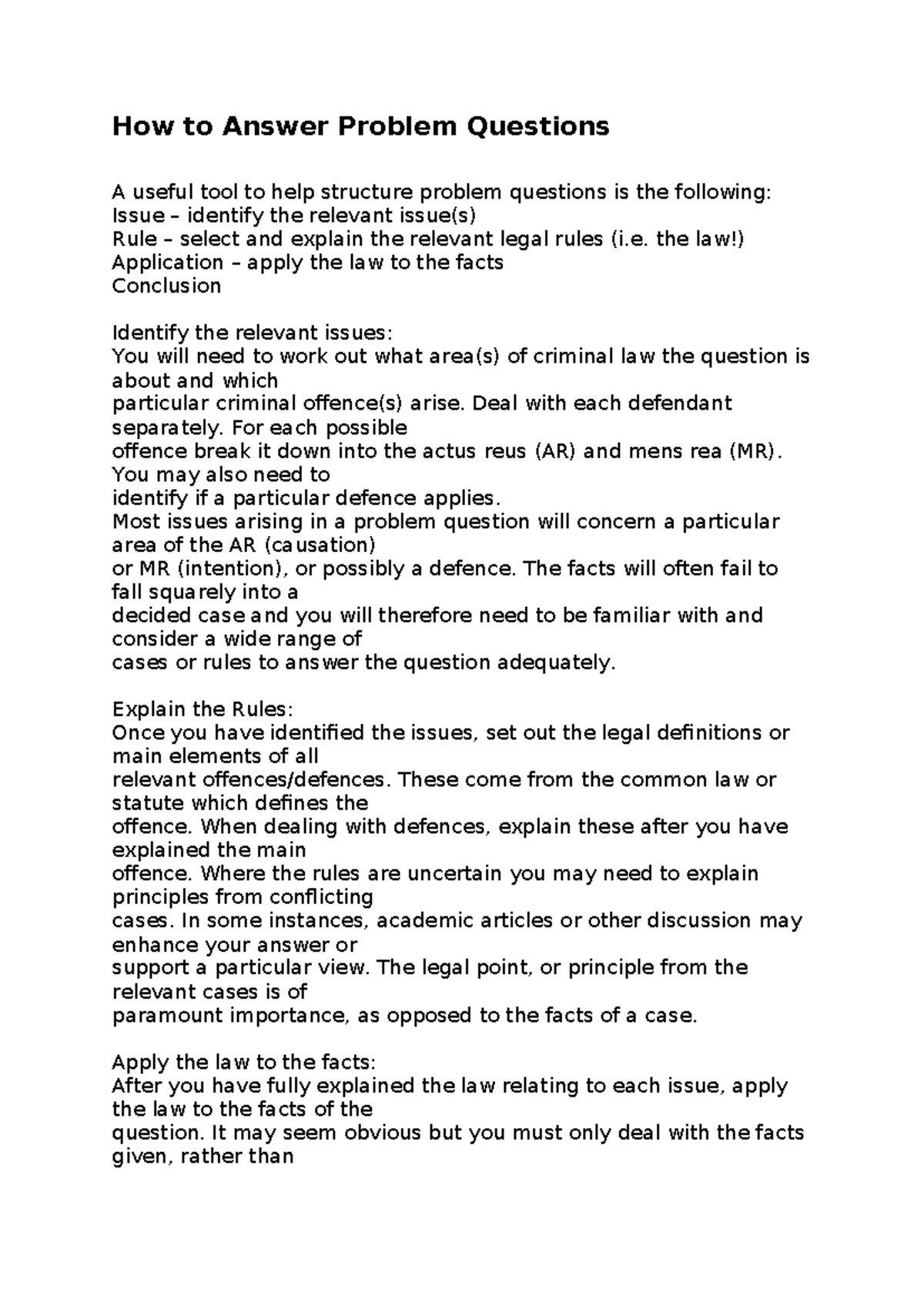 How to answer problem questions - How to Answer Problem Questions A ...