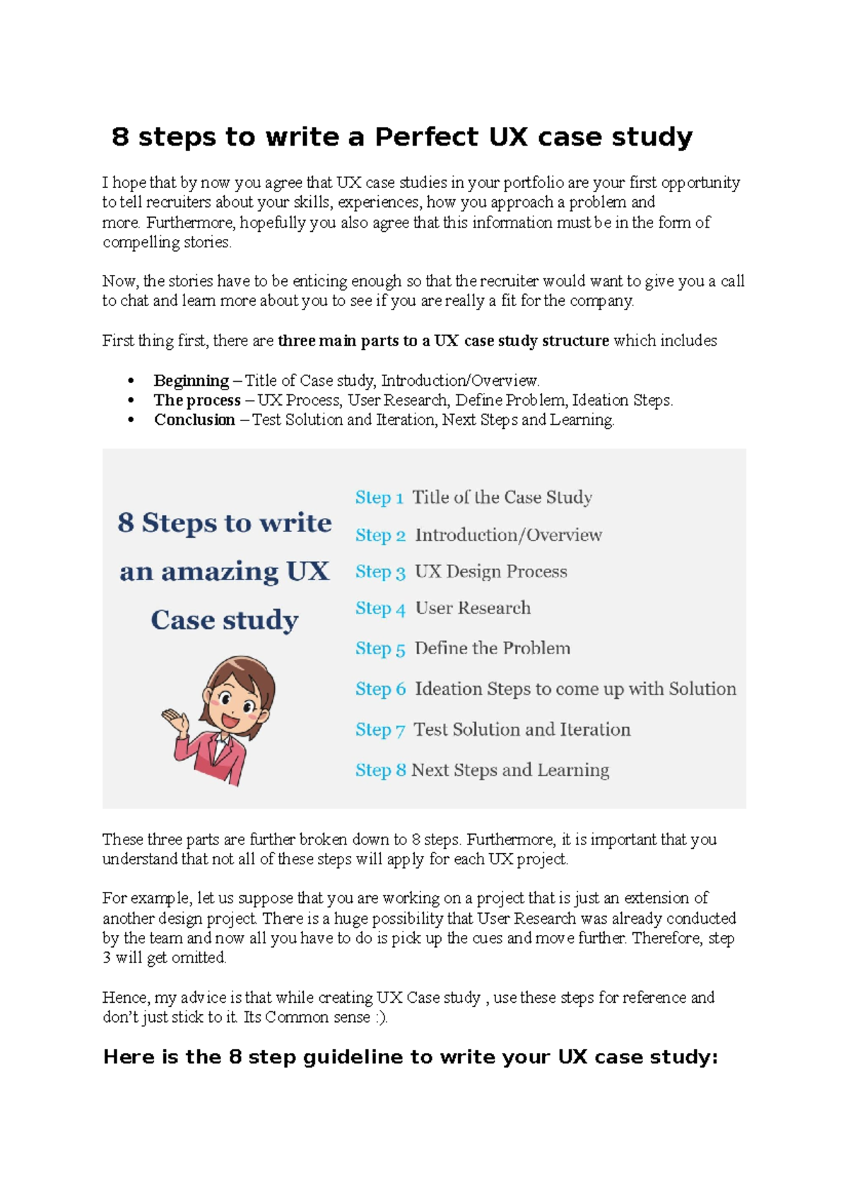 8 steps to write a Perfect UX case study - Furthermore, hopefully you ...