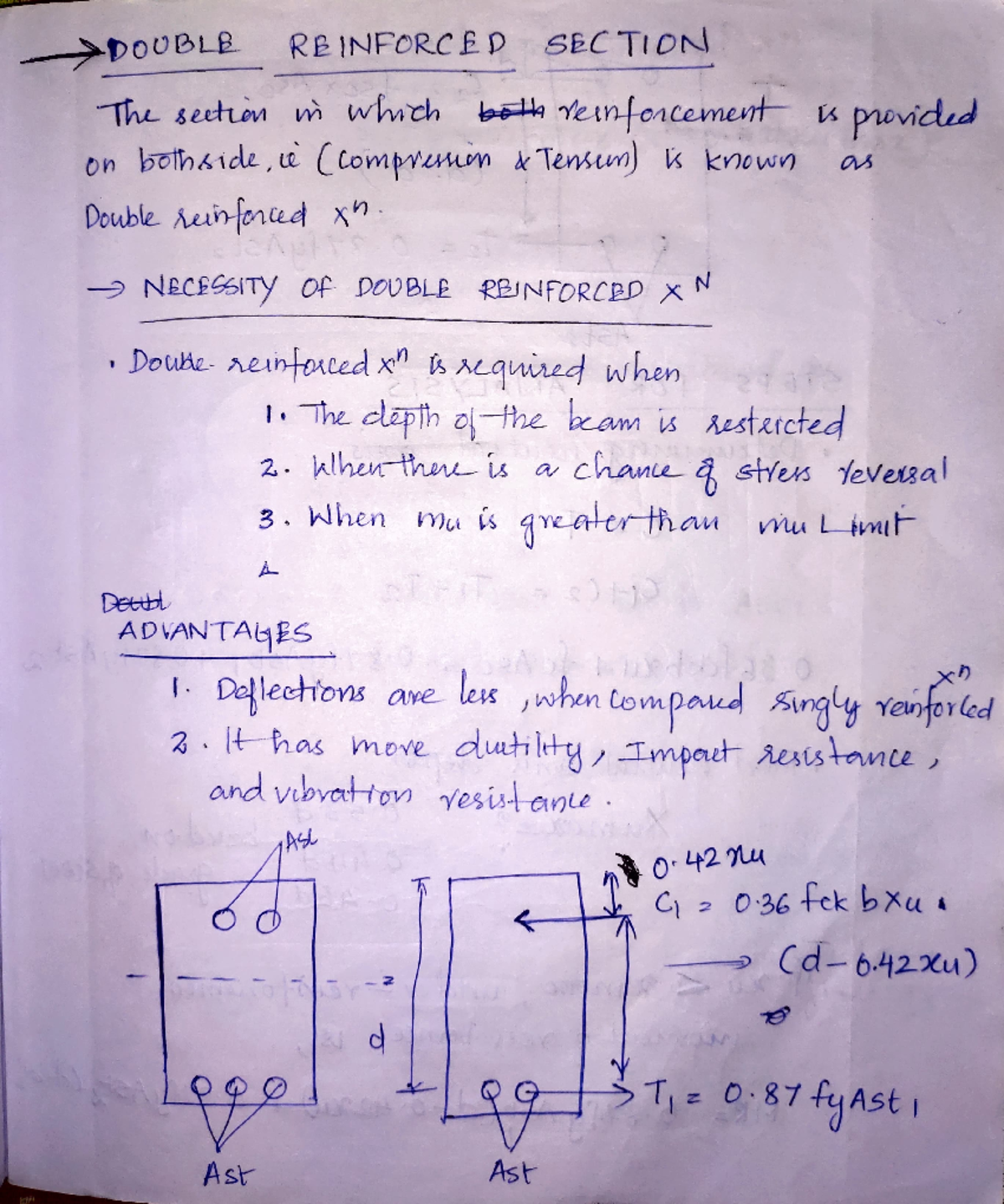RCC - Civil engineering notes - poUBLA RE INFORCE D SEC TION The secton ...