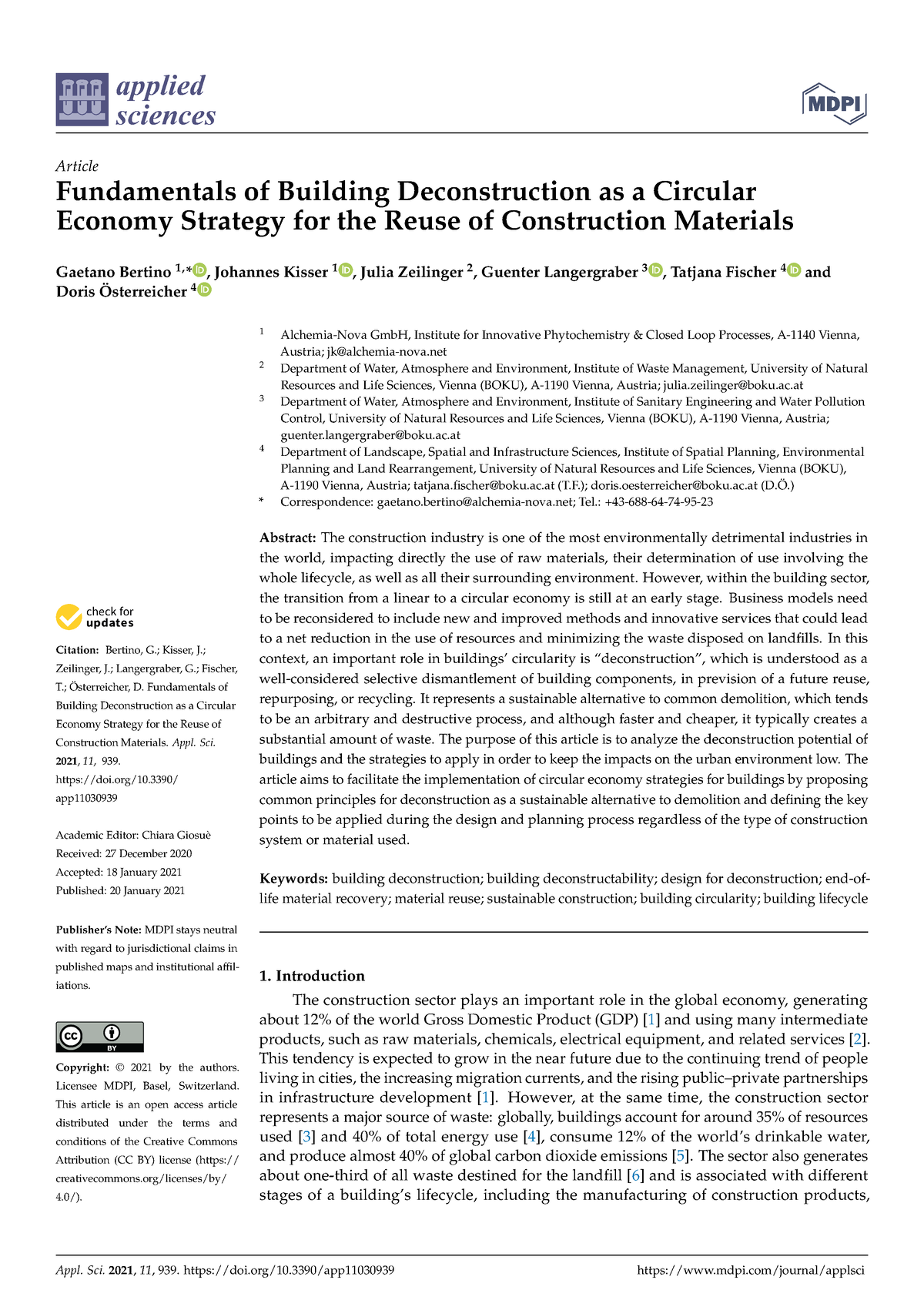 Fundamentals Of Building Deconstruction As A Circular Economy - Applied ...