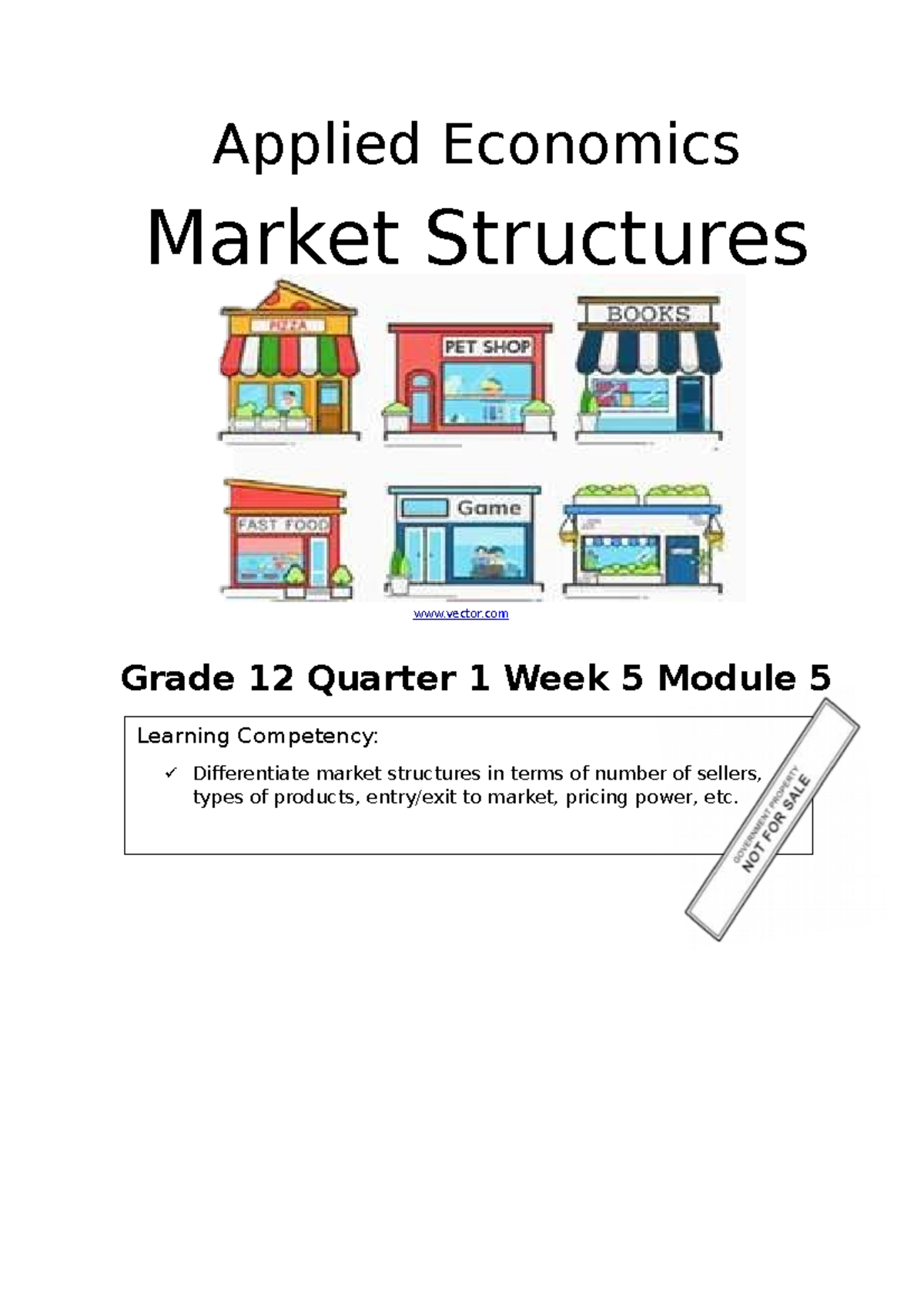 Applied Economics 12 Q1W5Mod5 9pages - Applied Economics Market ...